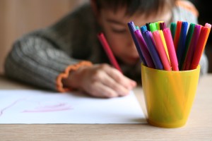 child writing